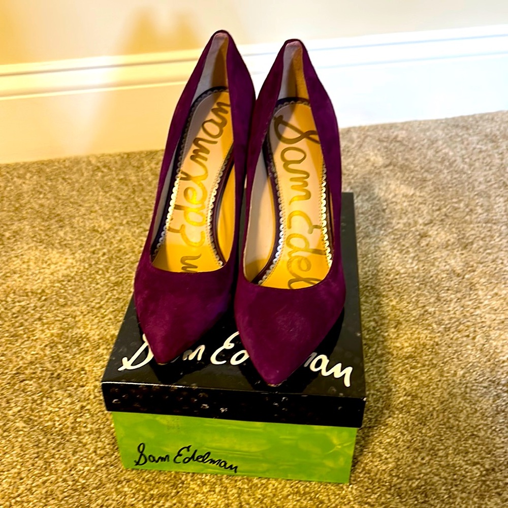 Sam Edelman Hazel Berry Wine Suede Pump Size 8.5